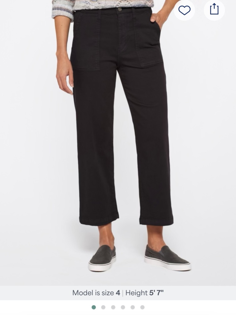 Women’s Black Utility Cotton Pants-NWTO